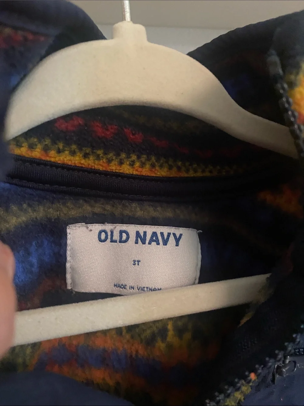 Old Navy Multicolor Striped Pullover Hoodie with Tan Pants